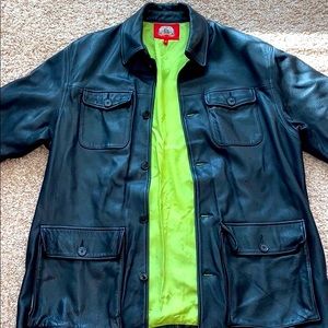 Shanghai Tang Black Leather Jacket - Unisex